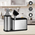Kitchen Dish Soap Dispensers, Stainless Steel Sink Organizer with Storage and Brush for Countertop
