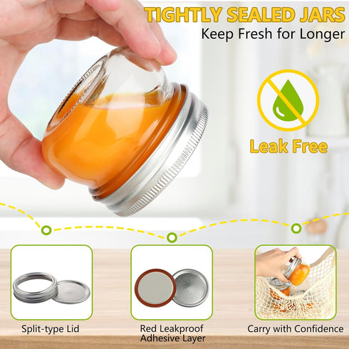 UrSpeedtekLive 40 Pack 4 oz Mason Jars with Regular Lids and Bands, Small Canning Jars, Mini Glass Jars for Honey Jelly