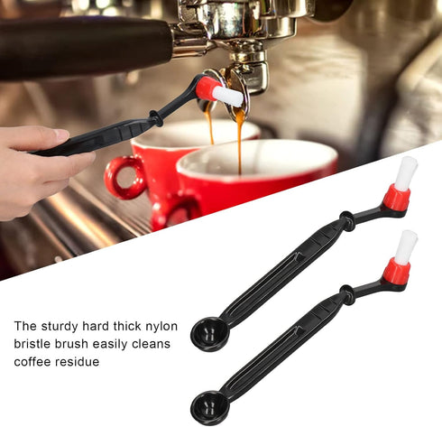 2Pcs Coffee Machine Cleaning Set: Hard Nylon Brush and Spoon Cleaning Tools for Home Kitchen