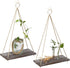 MITIME Hanging Shelves - Set of 2 Indoor Plant Shelf & Wall Hanging, Boho Style Floating Shelves