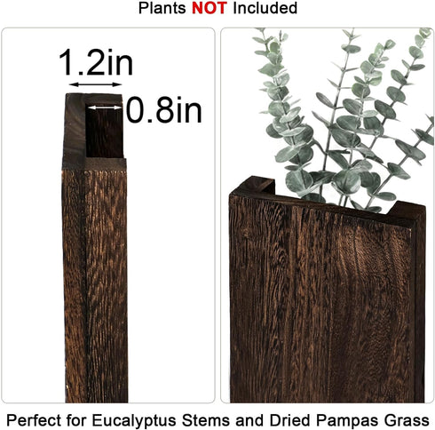 Treory Set 2, 13.8" 5" Wood Wall Planter of Wooden Wall-Mounted Vase with Shelf for Plants & Candles, Farmhouse Hanging
