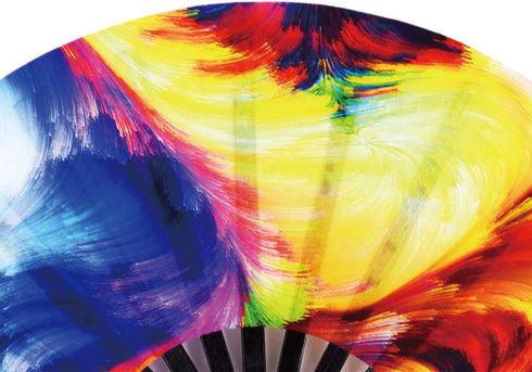 Amajiji Large Folding Hand Fan for Men/Women, Chinese/Japanese Bamboo Festival Accessories, Ocean Color