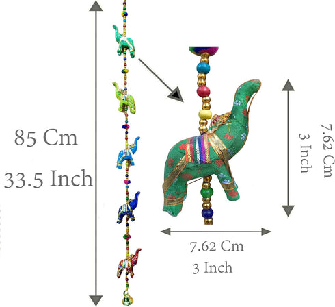 Rastogi Handicrafts Five Elephant Hanging Layer Decorative Wall Hanging, Multi Color, Traditional, Diwali, Wedding