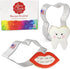Ann Clark Sweet Smile/Dentist Cookie Cutters 2-Pc. Set Made in the USA - Mouth and Tooth