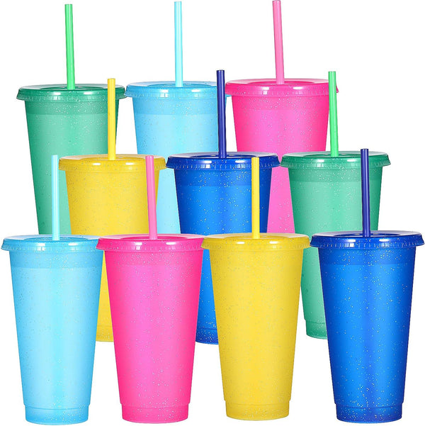 Suertestarry Tumbler with Straw and Lid,Water Bottle Iced Coffee Travel Mug Cup,Reusable Plastic