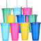 Suertestarry Tumbler with Straw and Lid,Water Bottle Iced Coffee Travel Mug Cup,Reusable Plastic