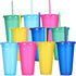 Suertestarry Tumbler with Straw and Lid,Water Bottle Iced Coffee Travel Mug Cup,Reusable Plastic