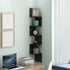 5-Tier Furinno ROSSI Floating Book Shelves for Wall, Zigzag Corner Shelf Wall Mounted, Radial Corner Floating Shelf