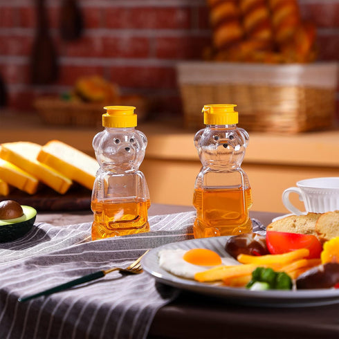 36 Transparent(350 Ml/ 12 oz) Thenshop Pcs Honey Bear Bottle,Plastic Honey Squeeze Bottle,Honeybear Squeeze Jars,Cute
