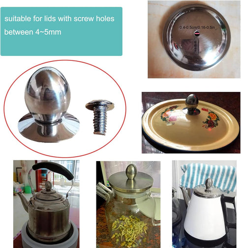 2 Pack Glass Teapot Replacement Knob, Stovetop Tea Kettle Lid Knobs for Tea Cup Cover Button with Olive Shape Handle