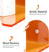 15 Inches 2 Pack, Sezanrpt Orange Acrylic Wall Shelves L Shape Floating Shelf, Perspex Wall Mounted Shelves for Home