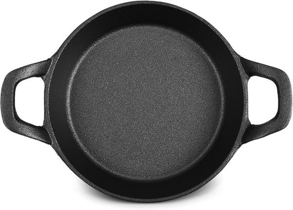 Mini Skillets Cast Iron Pan, 6.34 x 6.34 x 1.5 Inch, Black Small Casserole Dish, Oven Safe Mini Skillets (1 Pack)