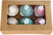 ONE MORE Cupcake Boxes with Inserts, 6 Holders, 9.5x6.3x3inch Large Brown Kraft Bakery Boxes with Window, Pack of 15