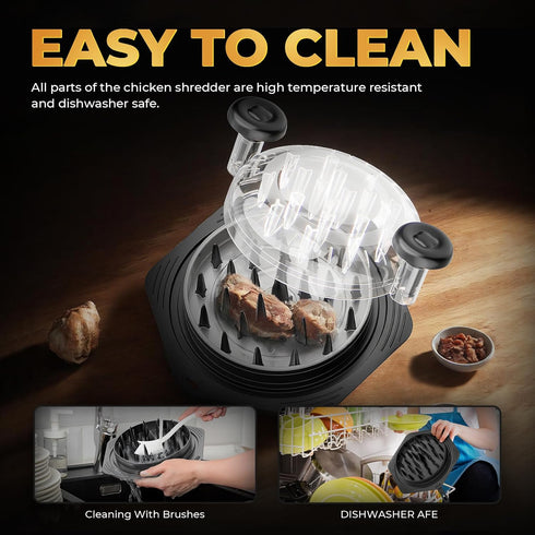 Set (1, Cleangor Chicken Shredder Tool Twist Large, BPA Free Meat Shredder with Ergonomic Handle, Non-Slip Food