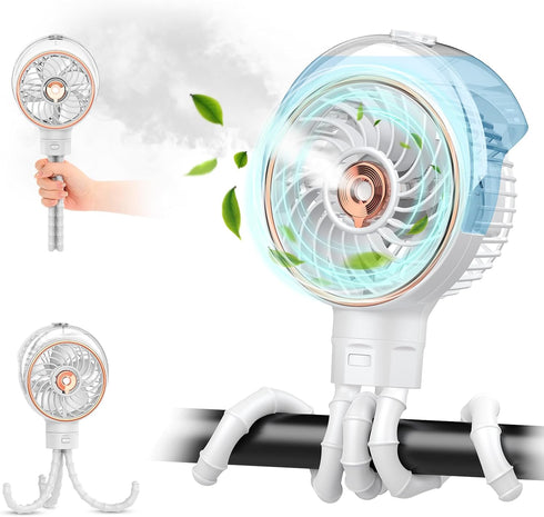 Ausic Misting Baby Stroller Fan, 100ml Portable Misting Fan for Outdoors -