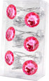 BEAVO Acrylic Fashion Decorative Home Rolling Shower Curtain Hooks, Set of 12 Rings, Pink