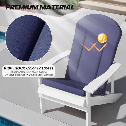 50x20 Inch Crestlive Products Adirondack Chair Cushion Outdoor Rocking Chair Cushion Water Resistant High Back Patio