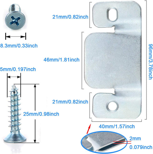 Metal Sectional Couch Connectors, 4 Pcs Furniture Interlocking Bracket with Screws for Loveseat, Recliner, Chair or