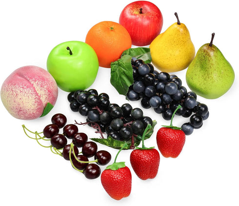 16 Pack, Pcs Fake Fruits Artificial Fruits for Decoration Kitchen Home, Display Fruits for Dining Table Decor