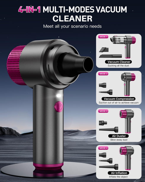 EYYA Handheld Car Vacuum Cleaner Cordless, 15000PA High Power Mini Vacuum & Air Duster with LED Light
