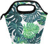 Neoprene Lunch Bag Tote, Insulated Food Container with Tropical Palm Leaves Decor for School or Work
