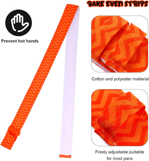 Patelai 6 Pieces Cake Pan Dampen Strips, Colorful Absorbent Baking Strips for Even Baking and Clean Edges
