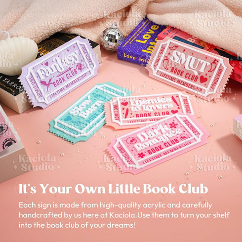 KACIOLA STUDIO Library Sign, Bookish Decor for Book Nook, Gifts for Booklovers/Reader/Women, Bookshelf Book Store