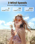 Mini Handheld Fan, Powerful 3 Speed USB Rechargeable Fan, Cute Design Battery Operated Personal Fan for Girls