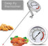 Lightbeam 16" Long Stem Deep Fry Thermometer with Clamp, Instant Read Dial for Deep Fry, Grill, Turkey