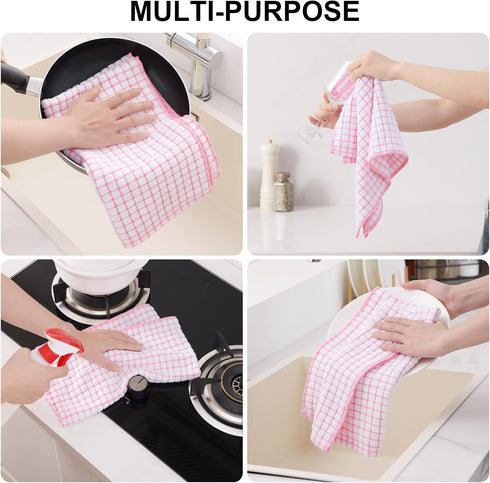 6 Pack 16 25 Inches Kitinjoy Cotton Terry Kitchen Towels, x Super Soft and Absorbent Dish Towels, Quick Drying Hand