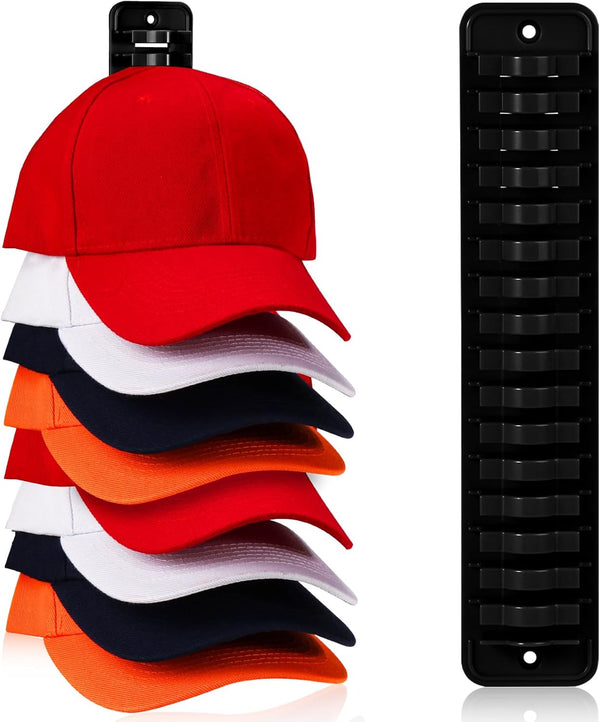 Hat Organizer for Baseball Caps, 1 Pack Adhesive Hat Rack Hooks for Wall, Hold Up to 16 Hats, Hat Storage Display