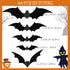 TDHDIKE 64 Pcs Halloween Decorations Black Bats Wall Decor, Reusable PVC 3D Stickers for Indoor Outdoor Party Decor