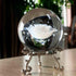 HDCRYSTALGIFTS 60mm 3D Inner Carving Rose Flower Crystal Ball Paperweight with Silver Stand for Home Decor