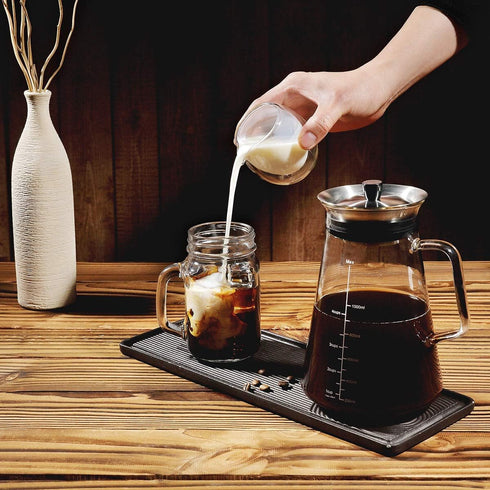 Aquach Airtight Cold Brew Coffee Maker 51oz/1.5L, BPA-Free Borosilicate Glass Pitcher with Stainless Steel Filter