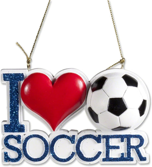 I Love Soccer Ornament for Personalization
