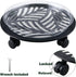 1 Packs 13.6" Large Metal Plant Caddy with PU Wheels Heavy-Duty Wrought Iron Rolling Plant Stands Indoor Outdoor