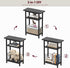 25.2" HET004BK1 Heybly Small Narrow Side Table for Small Space, Thin Bedside Table with Storage Basket, Skinny End