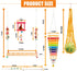 9 PCS Chicken Coop Toys, Chicken Swing Toys for Chickens Xylophone Mirror with Bell Hanging Vegetable Fruits Skewers