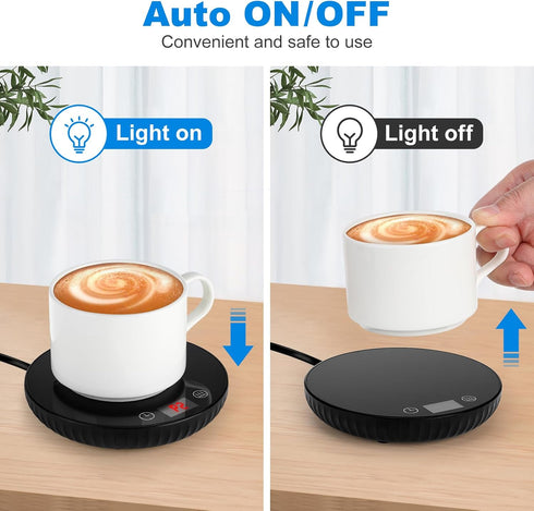 STOBAZA Coffee Mug Warmer for Desk, Electric Cup Warmer with 3 Temp Settings, Auto Shut Off, Milk Tea Warmer Plate
