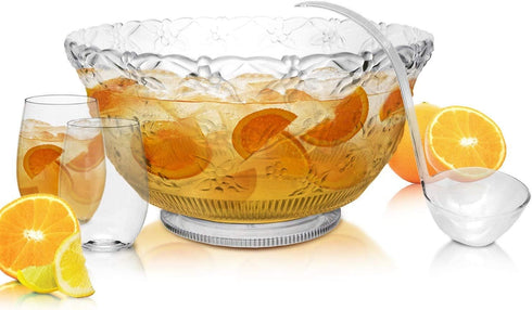 Party Essentials N512 Clear Hard Plastic 5-Ounce Punch Bowl with Serving Ladle, 1-Count