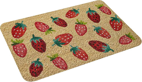 Welcome Mats for Front Door Outdoor Entry, Strawberries Doormat, Funny Non Slip Mat for Home Indoor Rugs 17x30 Inch
