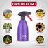 Evo 18/8 Stainless Steel Oil Sprayer, Non-Aerosol for Olive Oil, Cooking Oils, and Vinegars, Purple, 16-Ounce Capacity by Evo Oil Sprayer