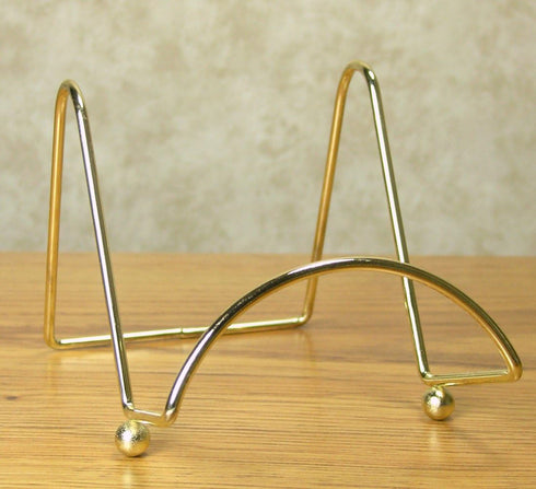 BANBERRY DESIGNS Brass Wire Easel Display Stand, 4 Inch Plate Holders - Set of 3 Pcs for Small Books, Pictures, Cards