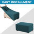 Flamingo P Oversized Spandex Jacquard Ottoman Slipcover, Stretch Storage Cover Protector (X-Large, Deep Teal)