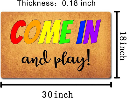 MELODADDY 30"(L) 18"(W) Funny Welcome Doormat Front Porch Decor Rugs with Rubber Back x Personalized Mat for Entrance