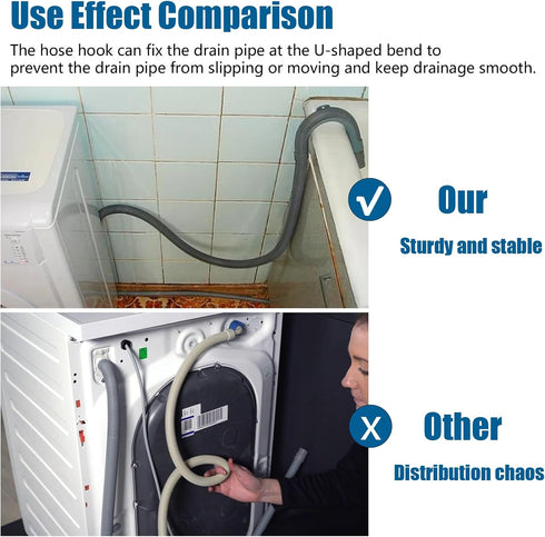 Washing Machine Drain Hose Holder Hook, U Shaped Drain Hose Hook for Washer Dishwasher Drain Hose U Bend