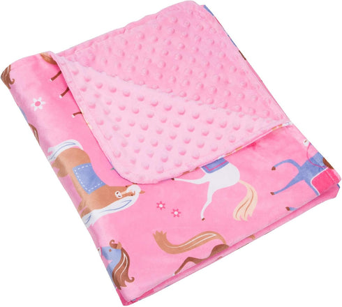 Wildkin Plush Baby Blanket - Soft & Cozy Comfort, Ideal for Toddlers, Travel & Daycare - Horses