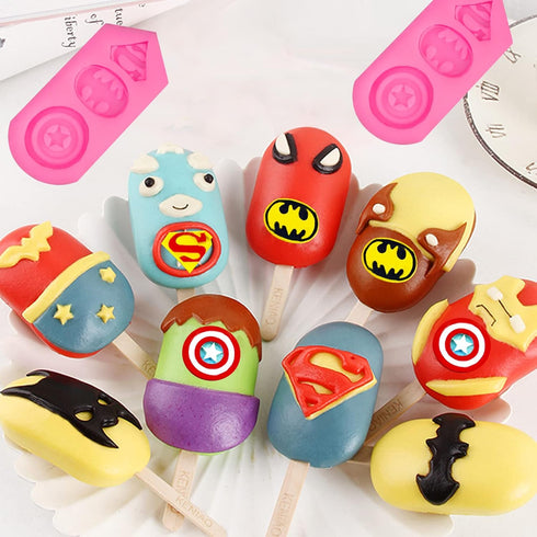 2 Pieces Superhero Silicone Mold, Cookie Fondant Molds, Candy Chocolate Fondant Molds.