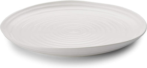 Portmeirion Sophie Conran 12 Inch Round Platter | White Porcelain Serving Tray for Appetizers, Snacks, Sandwiches