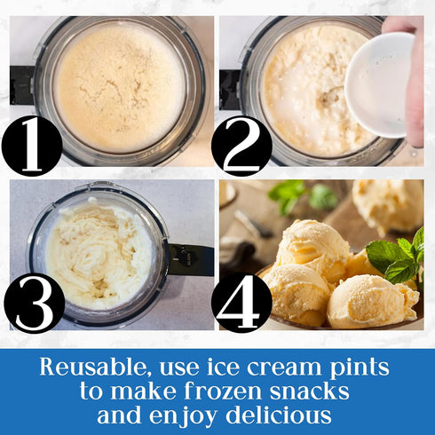 4 Pack 24 oz 11-in-1 Set, NC501 NC500 Creami Pints and Lids for Ninja - Deluxe Creamy Icecream Containers Cups Jars